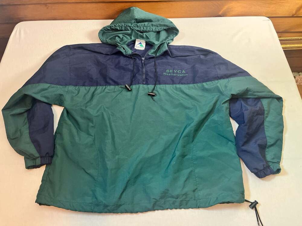 Augusta Sportswear Vintage 90s SEVCA Colorblock Hooded 1/4 Zip Windbreaker XL